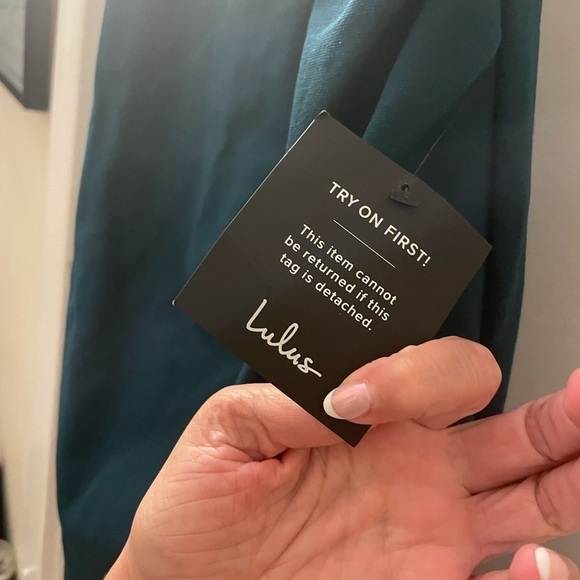 Lulu’s Forest Green MIDI Dress size Medium - Picture 7 of 9